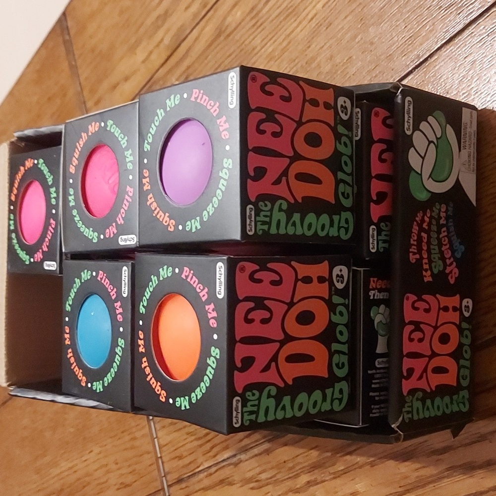 The Groovy Gob Nee Doh Display Box with 10stress balls total sold together